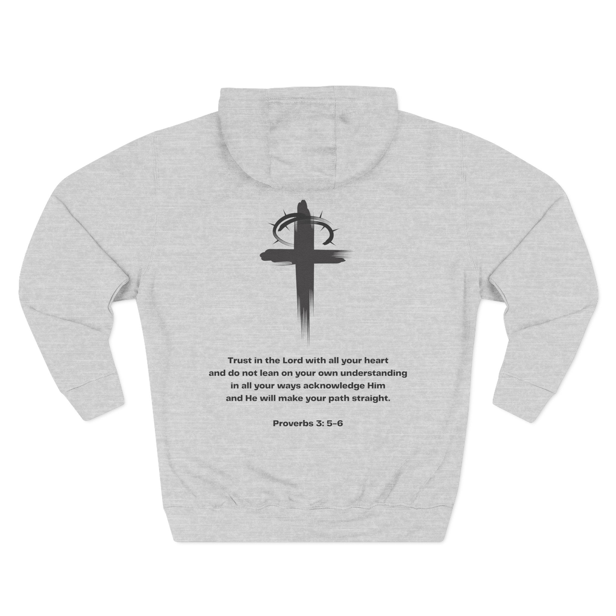Faith-Inspired Fleece Hoodie, YHWH Hoodie, Christian Sweatshirt, Inspirational Gift, Cozy Religious Apparel, Proverbs 3:5-6