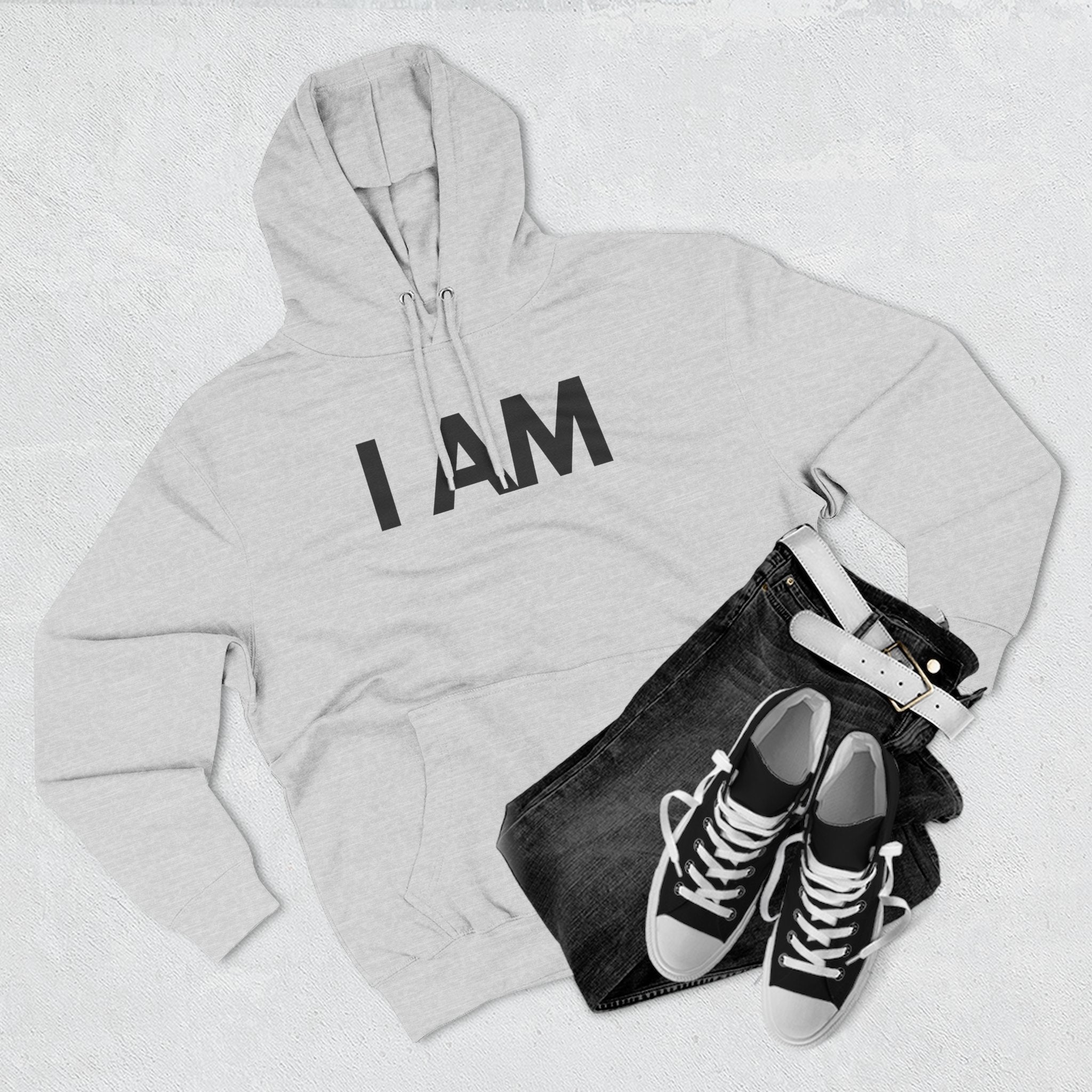 Fleece Hoodie with I AM Cross Crown Proverbs 3:4-5