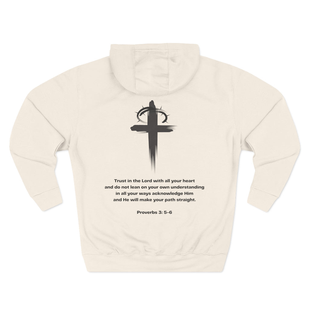 Faith-Inspired Fleece Hoodie, YHWH Hoodie, Christian Sweatshirt, Inspirational Gift, Cozy Religious Apparel, Proverbs 3:5-6