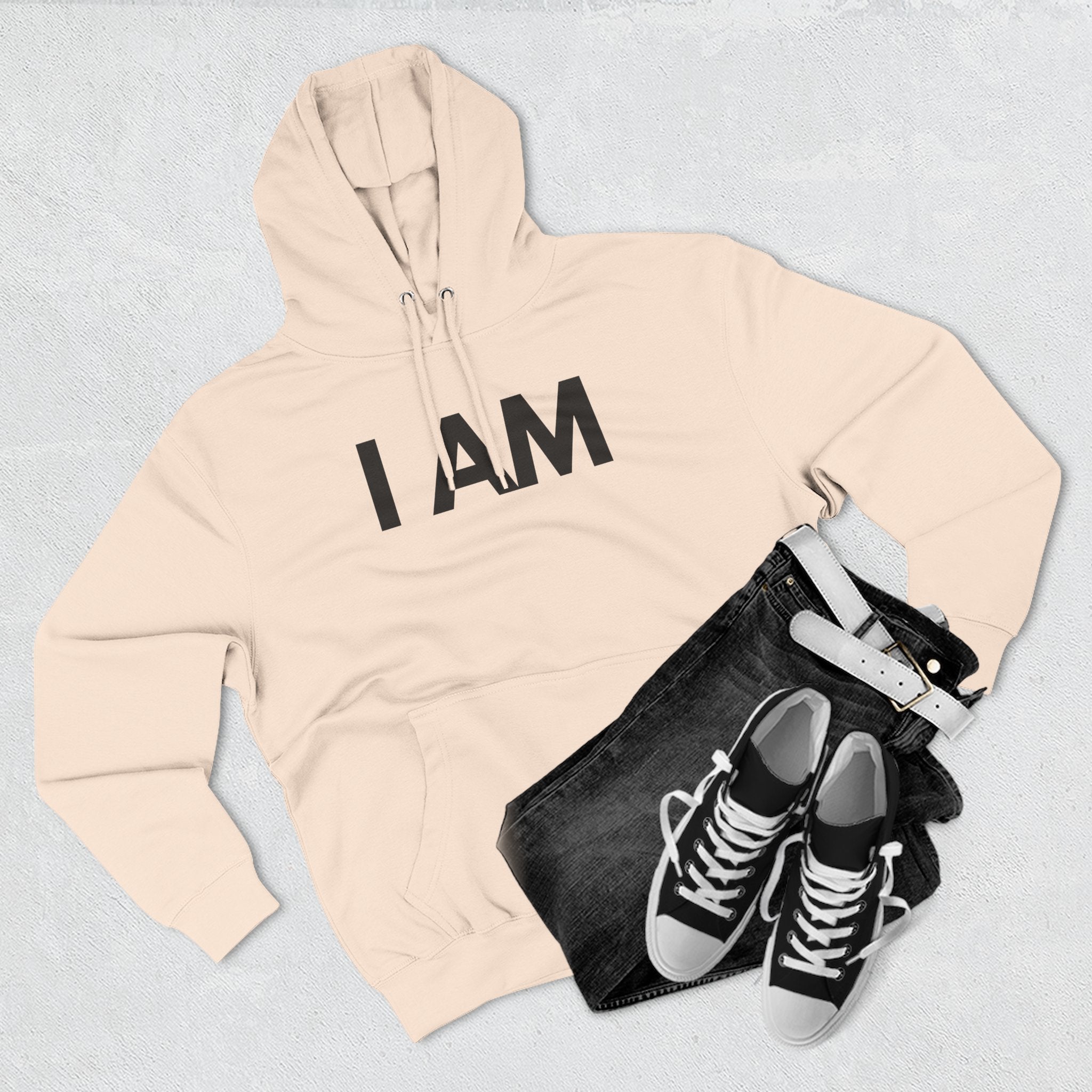 Fleece Hoodie with I AM Cross Crown Proverbs 3:4-5