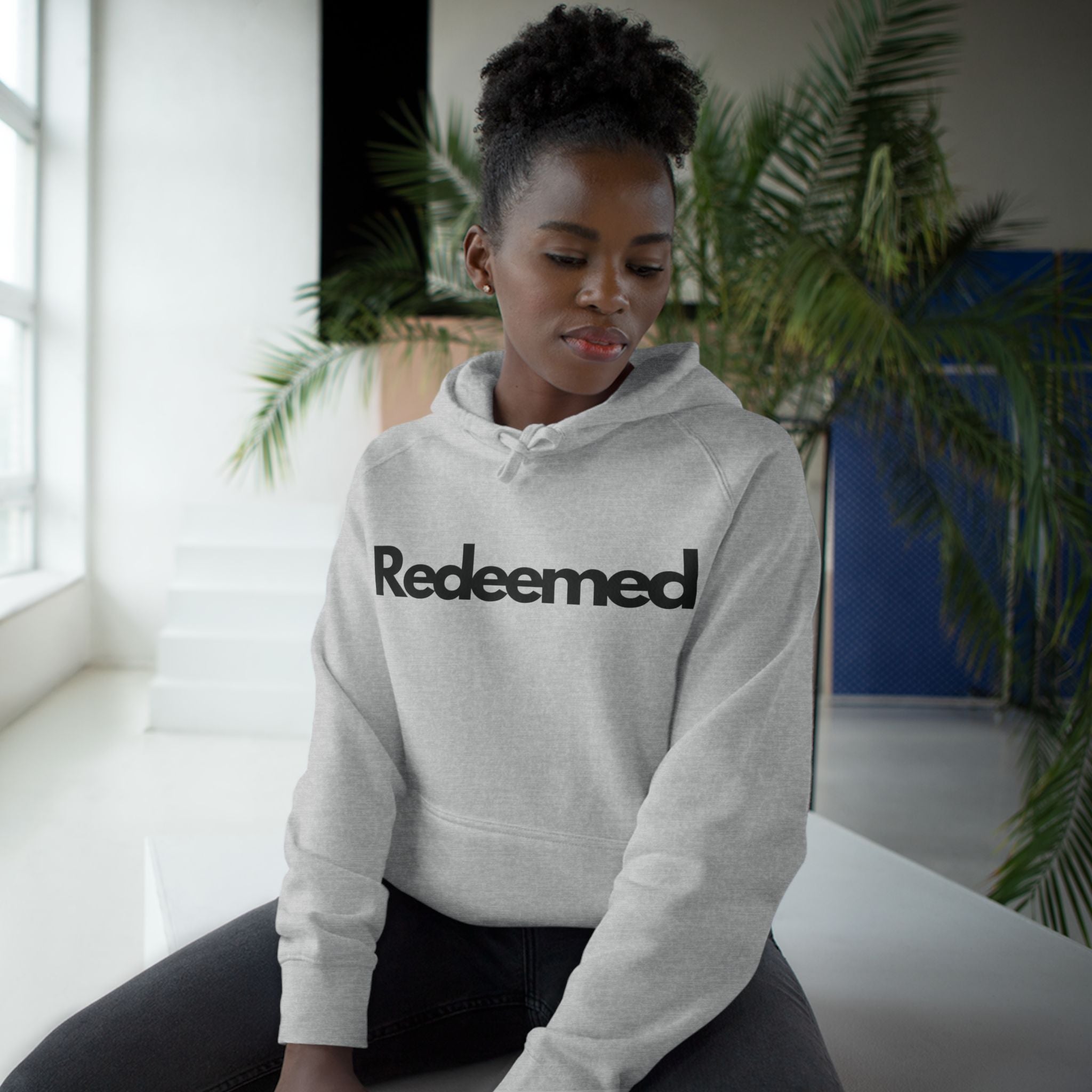 Redeemed Scripture Hoodie, Faith-Based Unisex Premium Sweatshirt, Romans 3: 24 verse