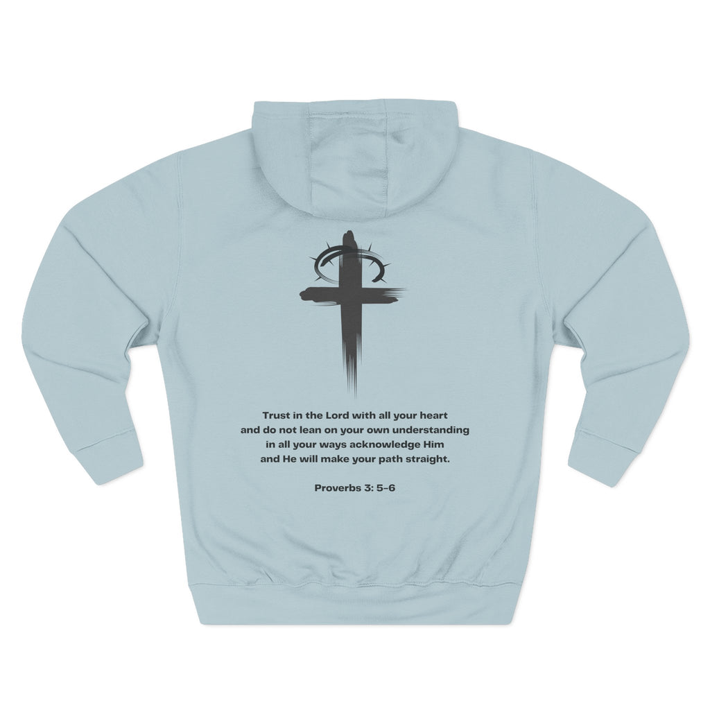 Faith-Inspired Fleece Hoodie, YHWH Hoodie, Christian Sweatshirt, Inspirational Gift, Cozy Religious Apparel, Proverbs 3:5-6