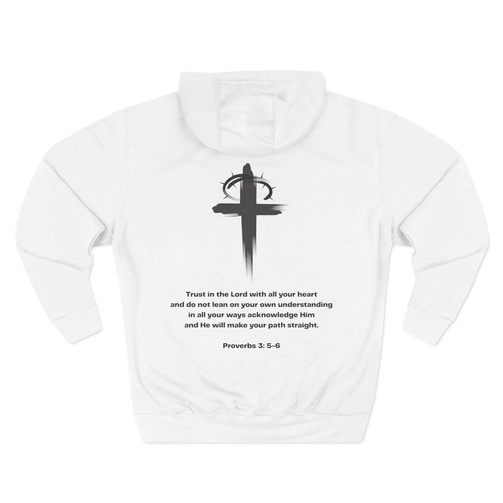 Faith-Inspired Fleece Hoodie, YHWH Hoodie, Christian Sweatshirt, Inspirational Gift, Cozy Religious Apparel, Proverbs 3:5-6