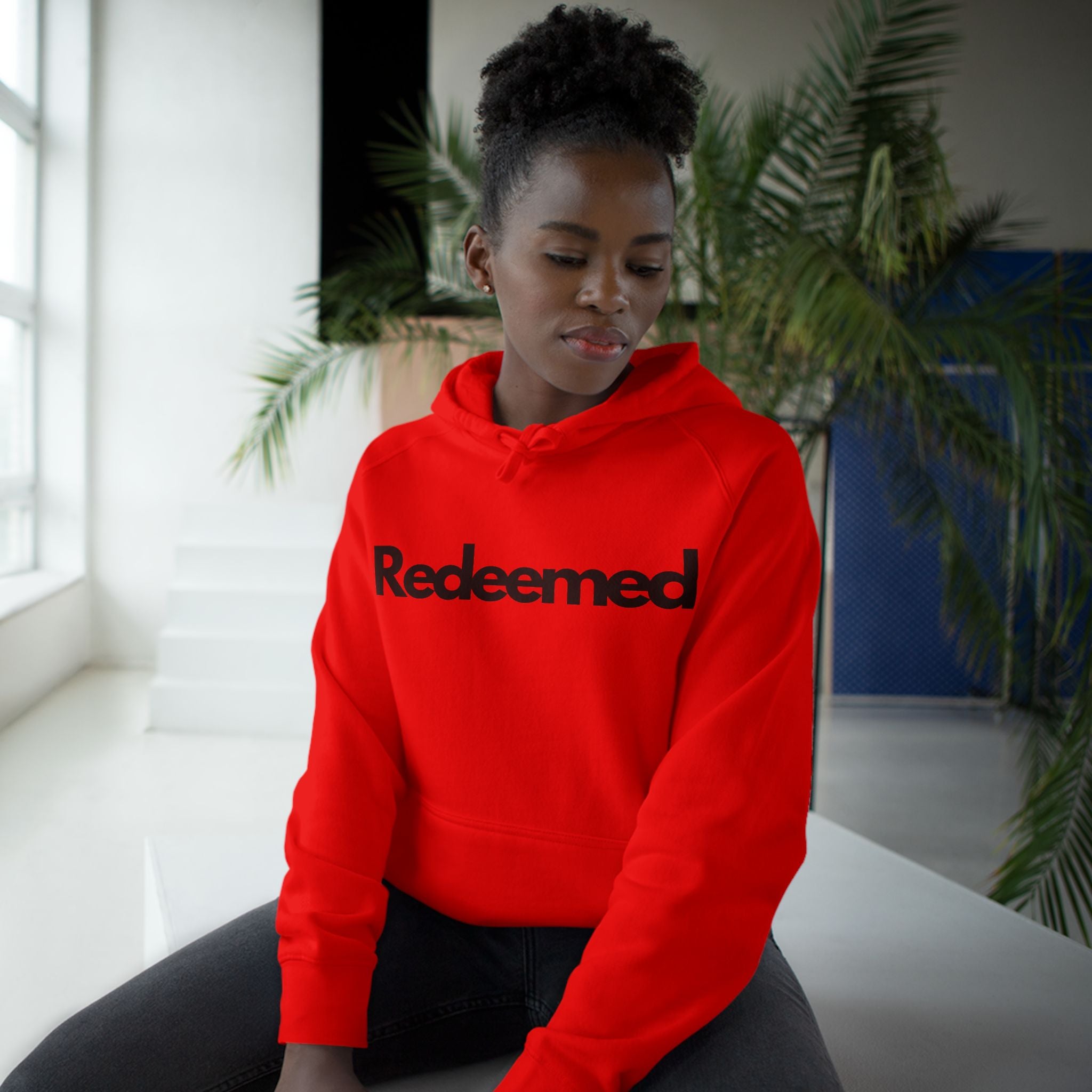Redeemed Scripture Hoodie, Faith-Based Unisex Premium Sweatshirt, Romans 3: 24 verse