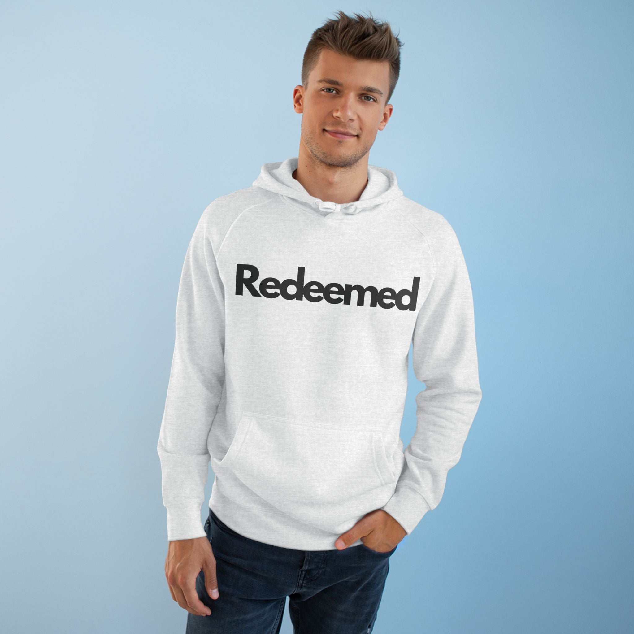 Redeemed Scripture Hoodie, Faith-Based Unisex Premium Sweatshirt, Romans 3: 24 verse