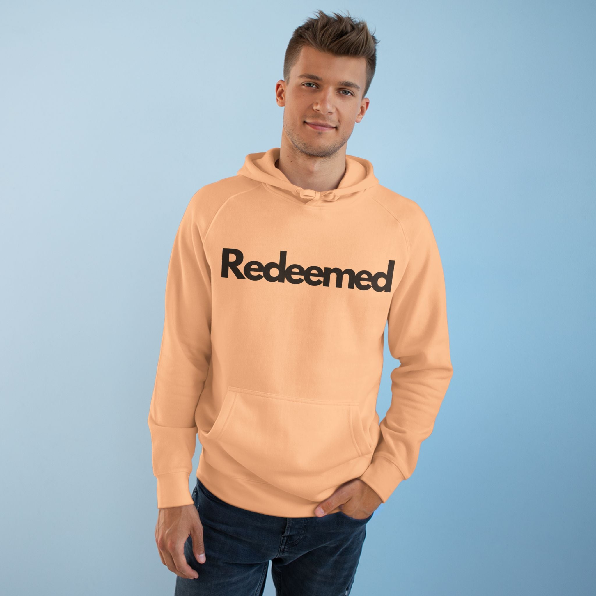 Redeemed Scripture Hoodie, Faith-Based Unisex Premium Sweatshirt, Romans 3: 24 verse
