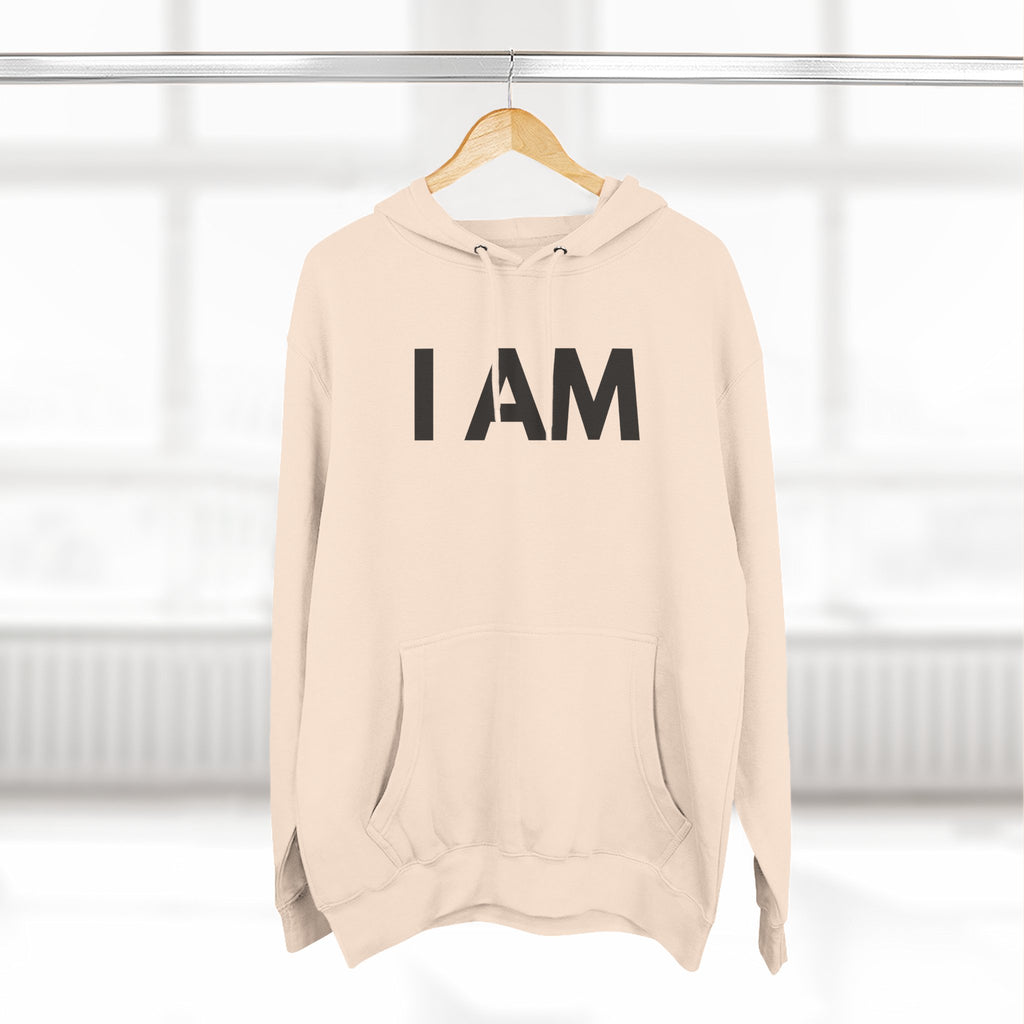 Fleece Hoodie with I AM Cross Crown Proverbs 3:4-5