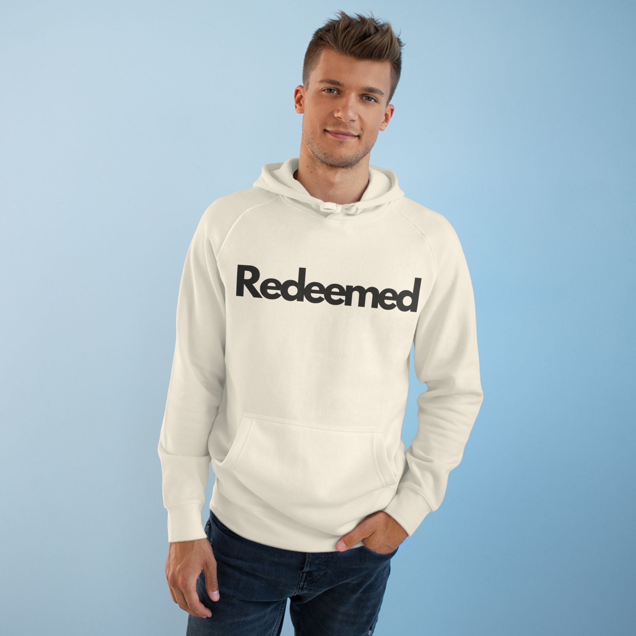 Redeemed Scripture Hoodie, Faith-Based Unisex Premium Sweatshirt, Romans 3: 24 verse