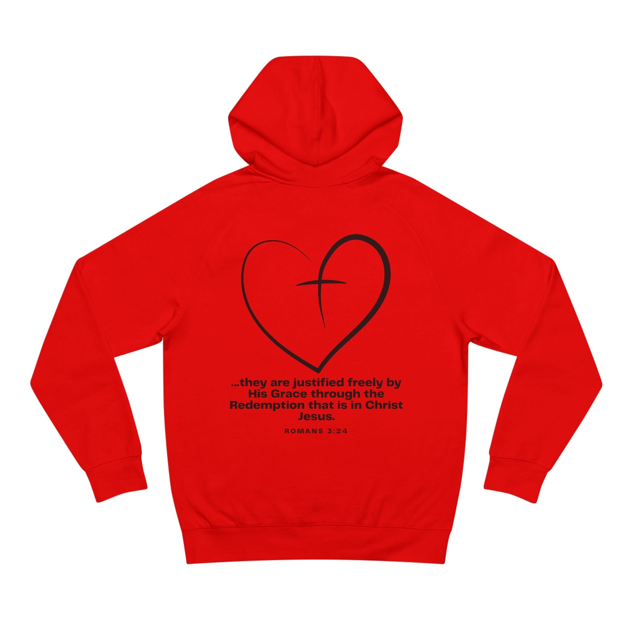 Redeemed Scripture Hoodie, Faith-Based Unisex Premium Sweatshirt, Romans 3: 24 verse