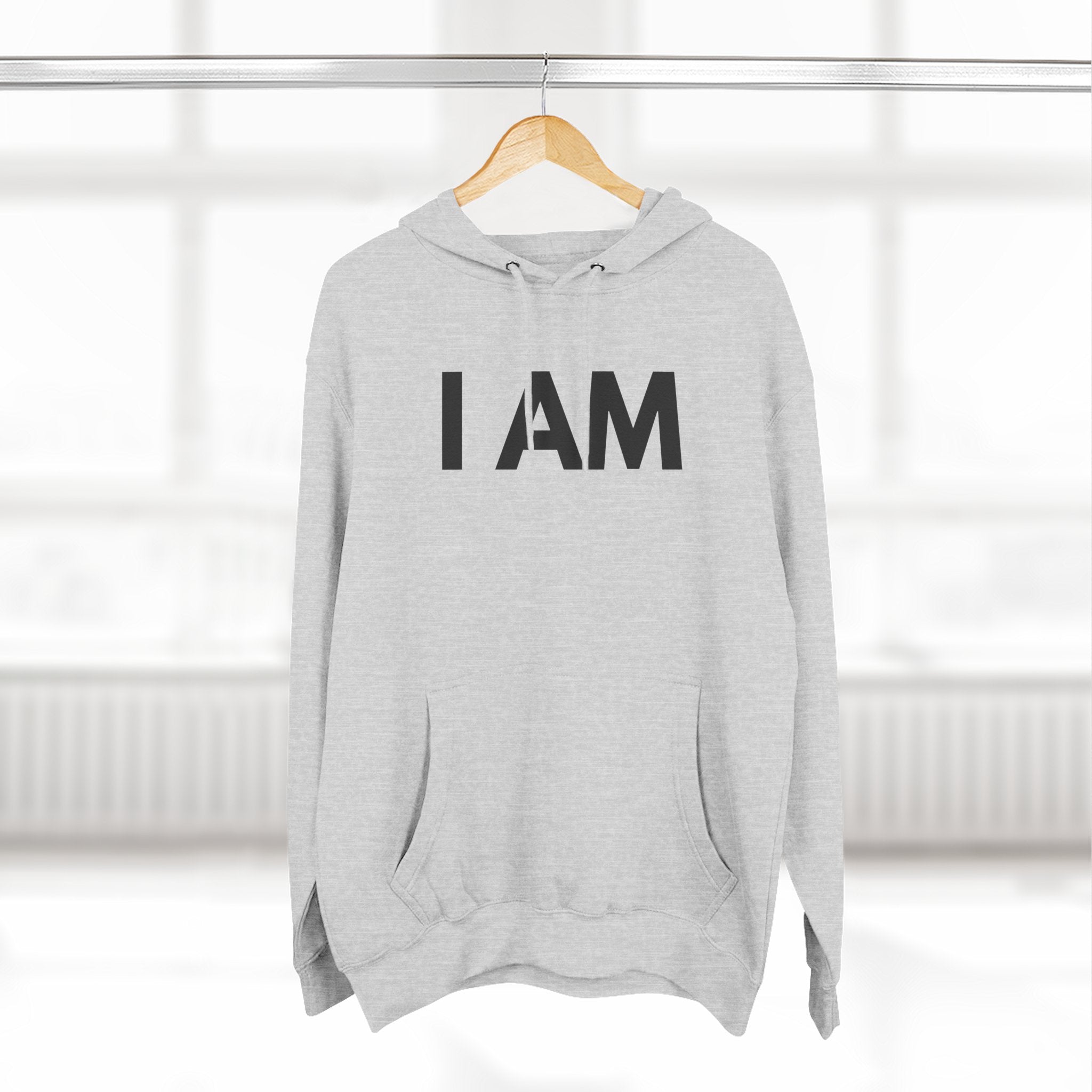 Fleece Hoodie with I AM Cross Crown Proverbs 3:4-5