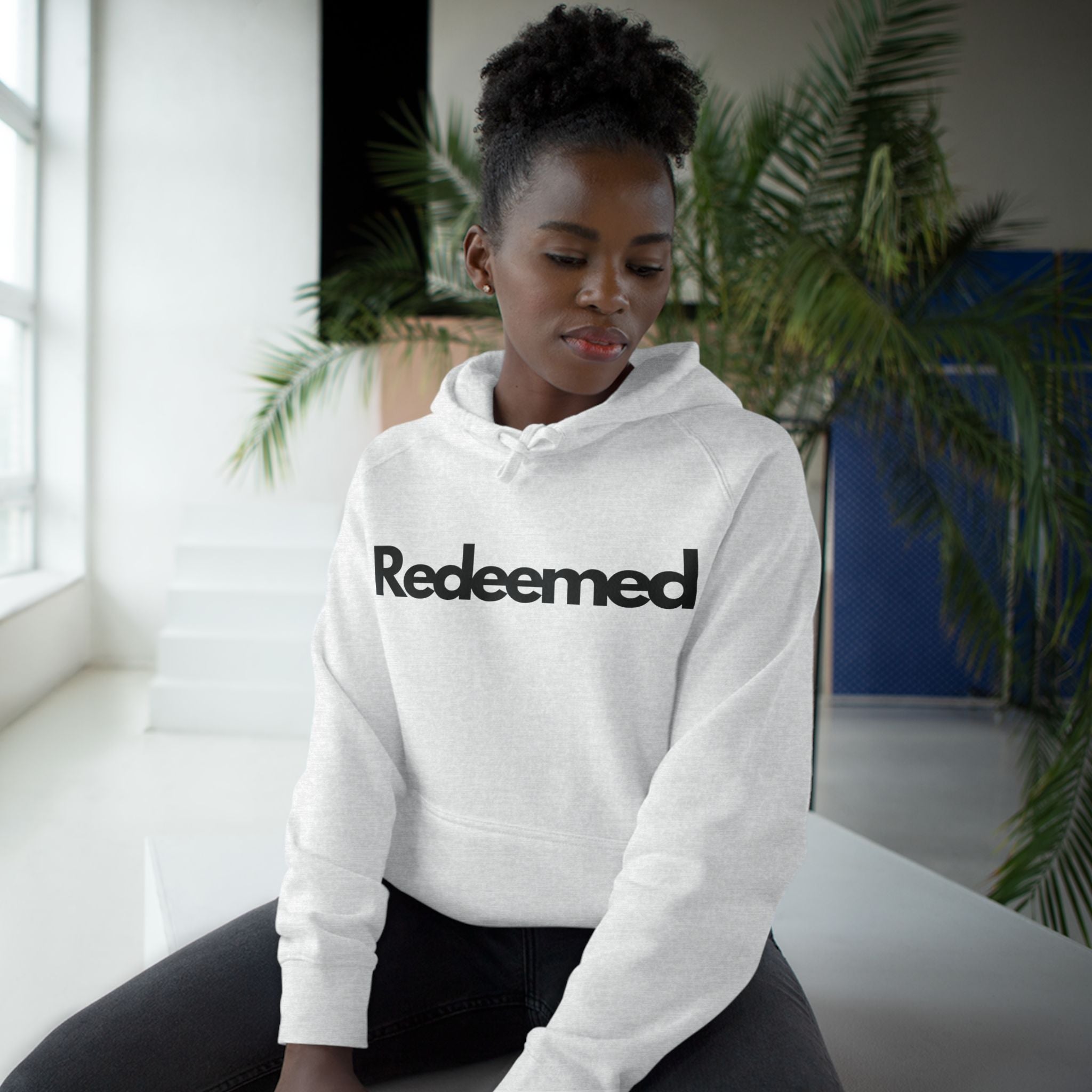 Redeemed Scripture Hoodie, Faith-Based Unisex Premium Sweatshirt, Romans 3: 24 verse