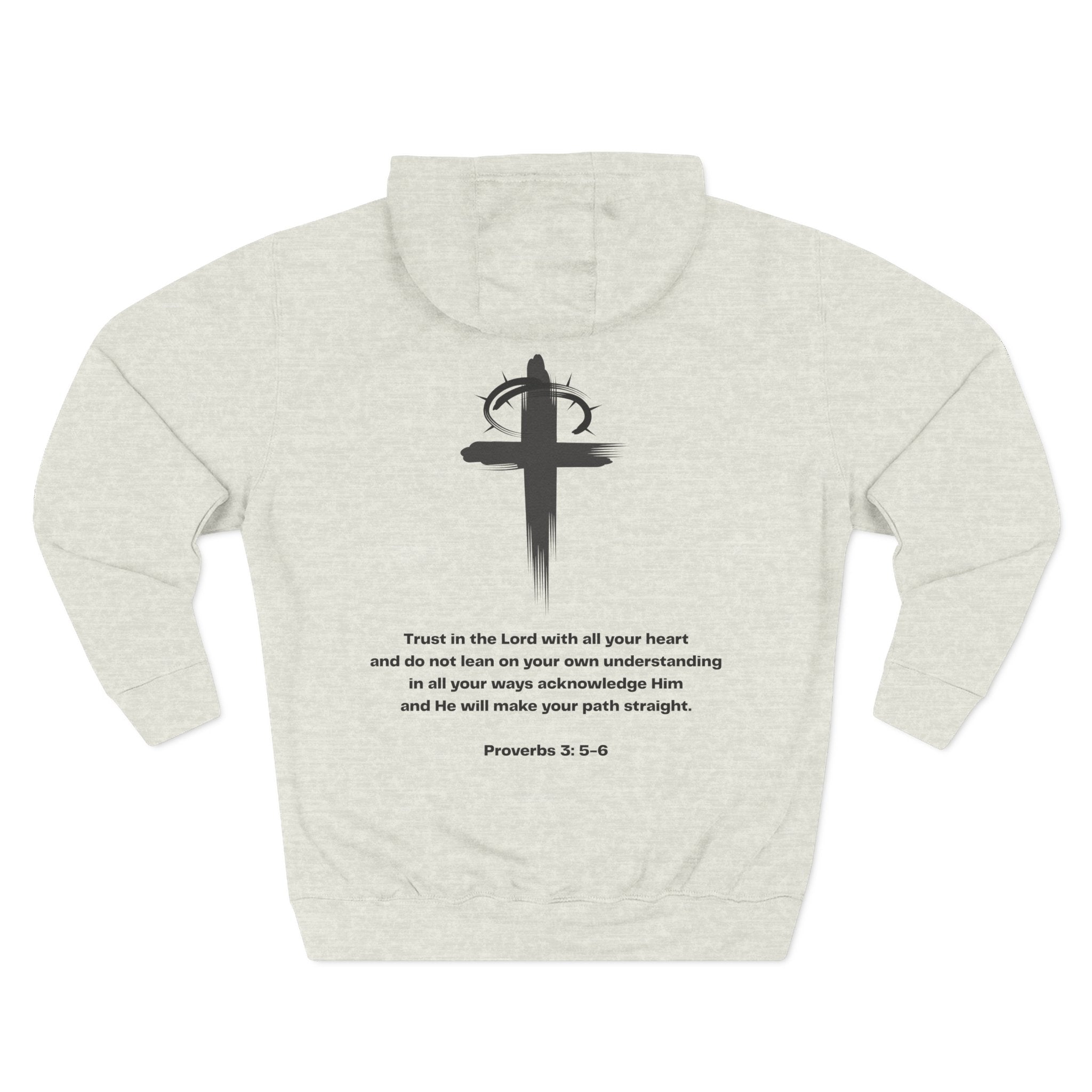 Faith-Inspired Fleece Hoodie, YHWH Hoodie, Christian Sweatshirt, Inspirational Gift, Cozy Religious Apparel, Proverbs 3:5-6